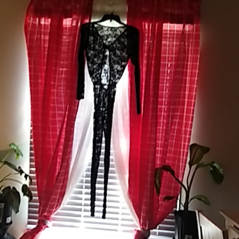 See thru black jumpsuit